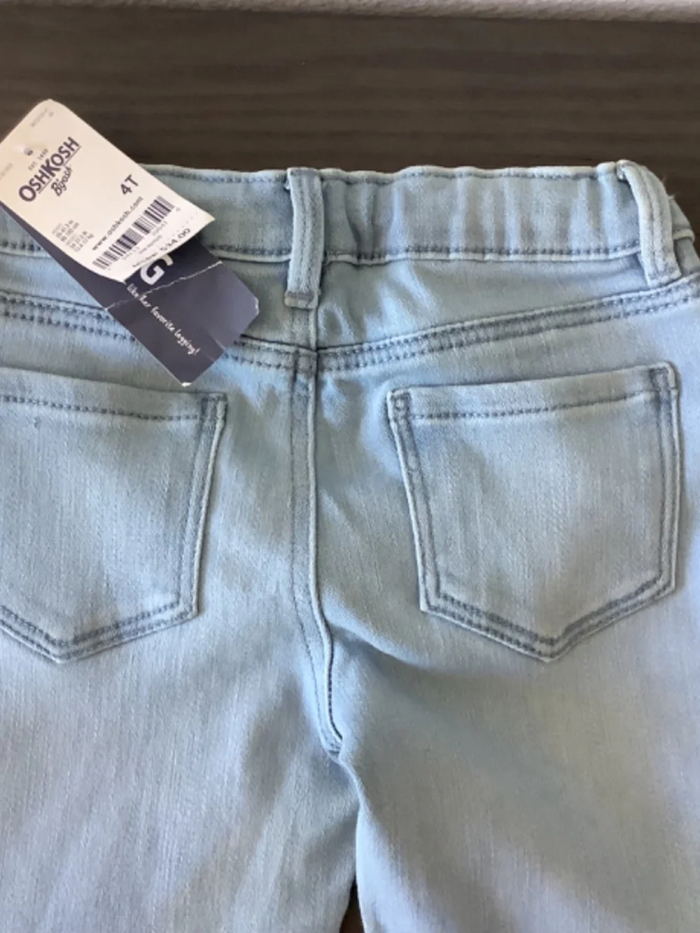 NWT OshKosh B'Gosh girls Denim Jegging Leggings Blue And Purple Tee Size 4T